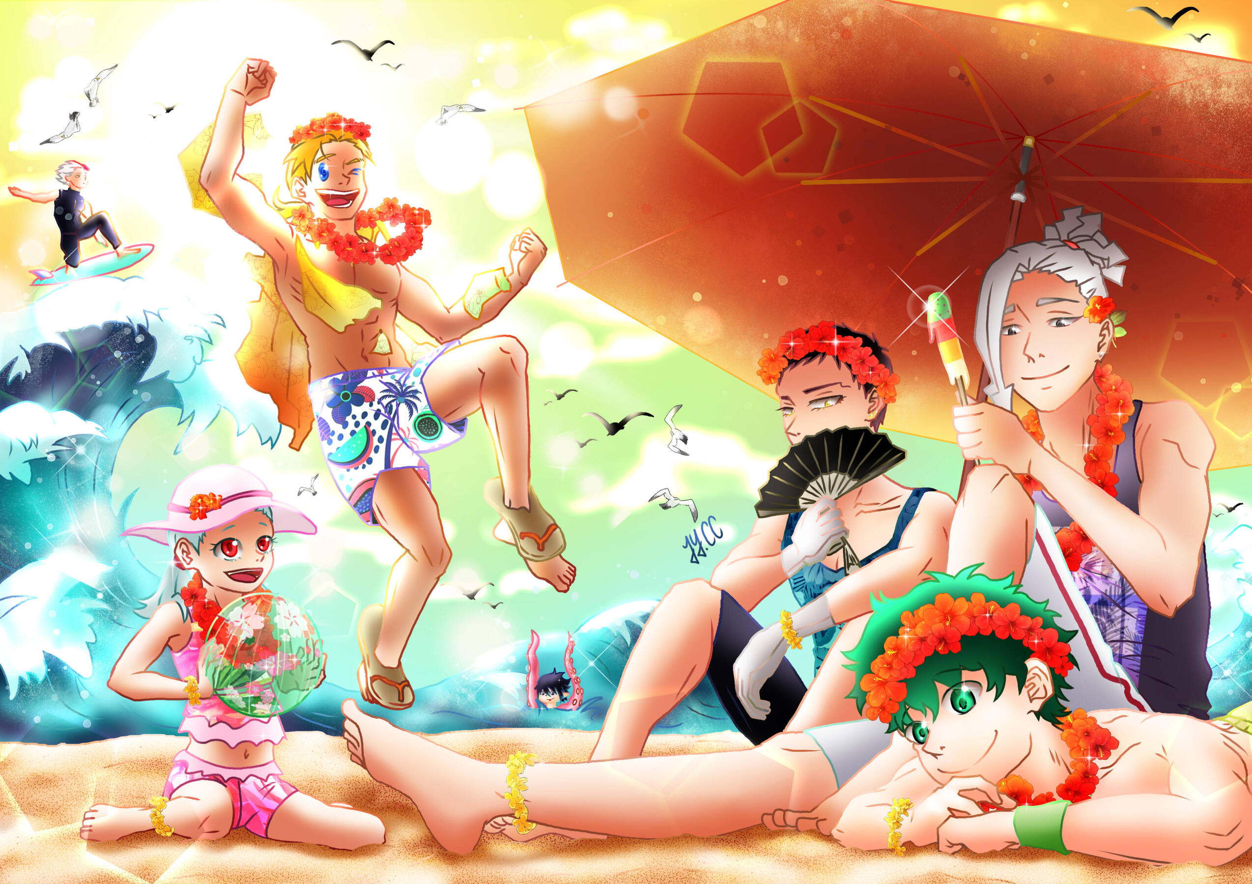 Dog Days Zine - U.A. Highschool beach trip